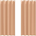 vidaXL Κουρτίνες 2 pcs Ανοιχτό καφέ 245 x 140 εκ. Πολυεστέρας