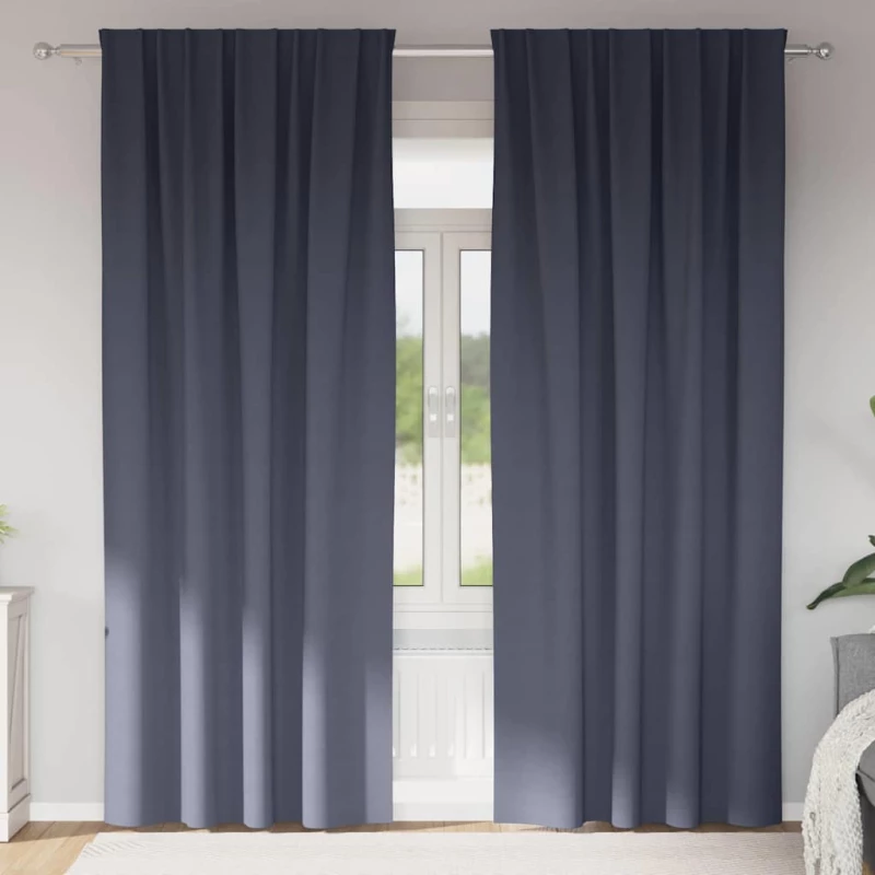 vidaXL Κουρτίνες με κουρτίνες 2 pcs Ανθρακί 260 x 140 εκ. Πολυεστέρας