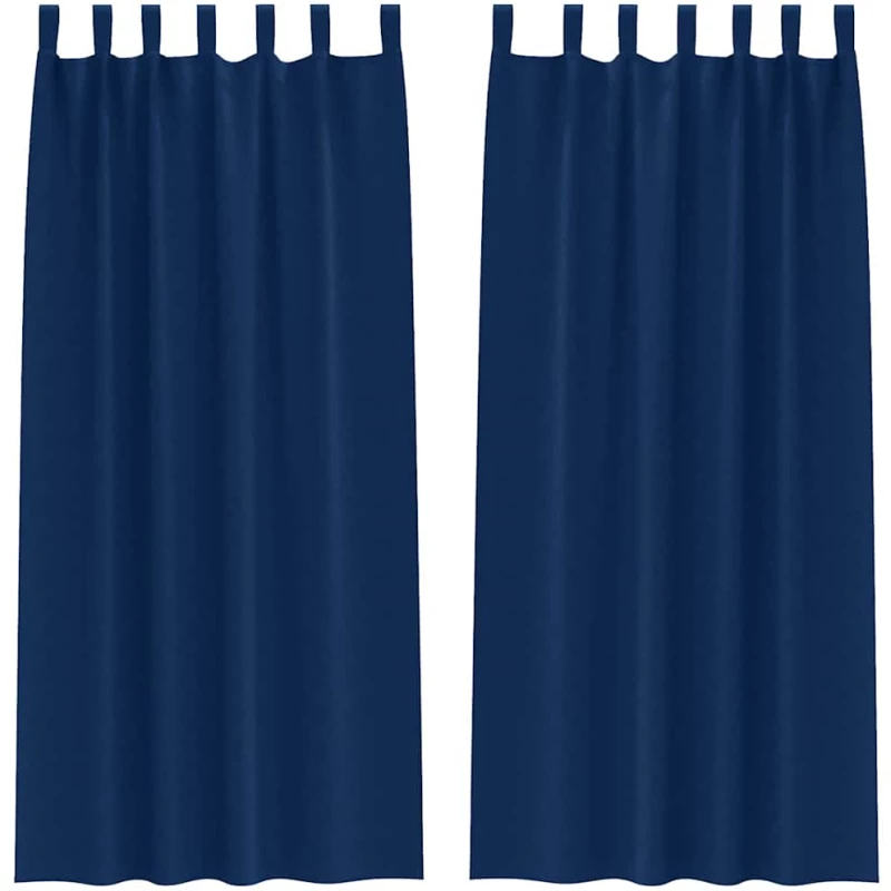 vidaXL Κουρτίνες 2 pcs Σκούρο Μπλε 260 x 140 εκ. Πολυεστέρας