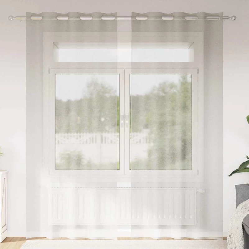 vidaXL Κουρτίνες με κουρτίνες 2 pcs Κρεμ 140 x 225 cm Πολυεστέρας