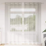 vidaXL Κουρτίνες με κουρτίνες 2 pcs Κρεμ 140 x 225 cm Πολυεστέρας