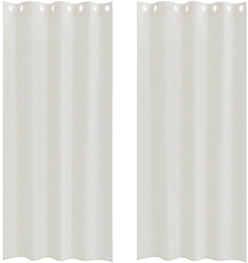 vidaXL Κουρτίνες με κουρτίνες 2 pcs Κρεμ 140 x 225 cm Πολυεστέρας