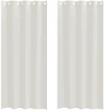 vidaXL Κουρτίνες με κουρτίνες 2 pcs Κρεμ 140 x 225 cm Πολυεστέρας