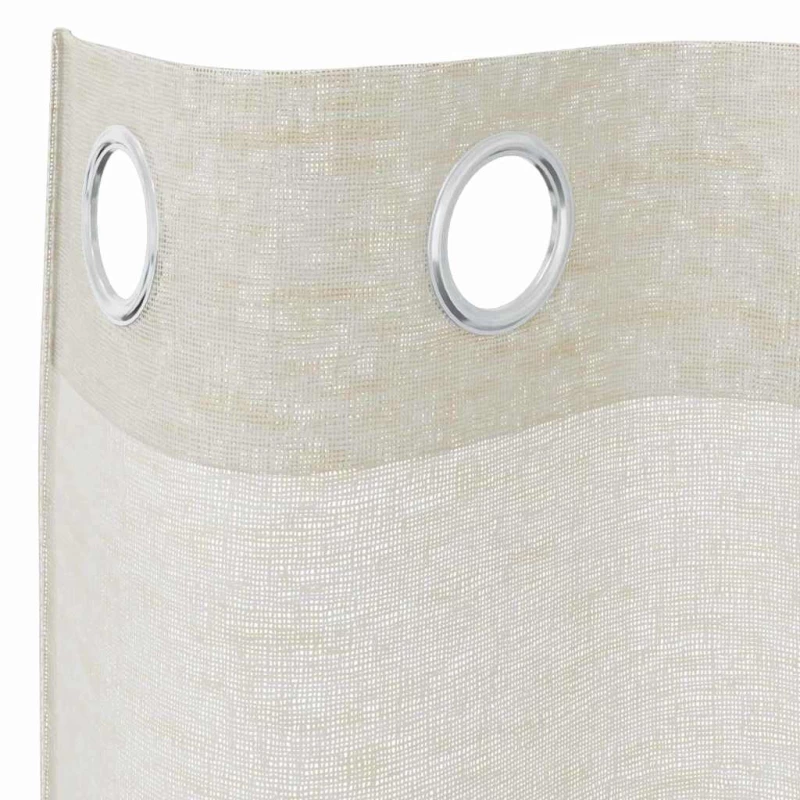 vidaXL Κουρτίνες με κουρτίνες 2 pcs Κρεμ 140 x 225 cm Πολυεστέρας