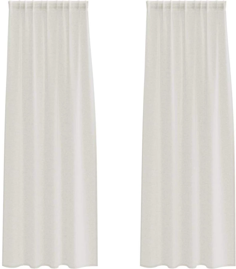 vidaXL Κουρτίνες με κουρτίνες 2 pcs Κρεμ 140 x 225 cm Πολυεστέρας