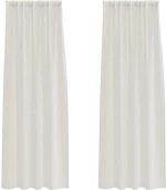 vidaXL Κουρτίνες με κουρτίνες 2 pcs Κρεμ 140 x 225 cm Πολυεστέρας