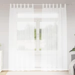 vidaXL Κουρτίνες με κουρτίνες 2 pcs Λευκό 140 x 225 cm Πολυεστέρας
