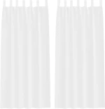 vidaXL Κουρτίνες με κουρτίνες 2 pcs Λευκό 140 x 225 cm Πολυεστέρας
