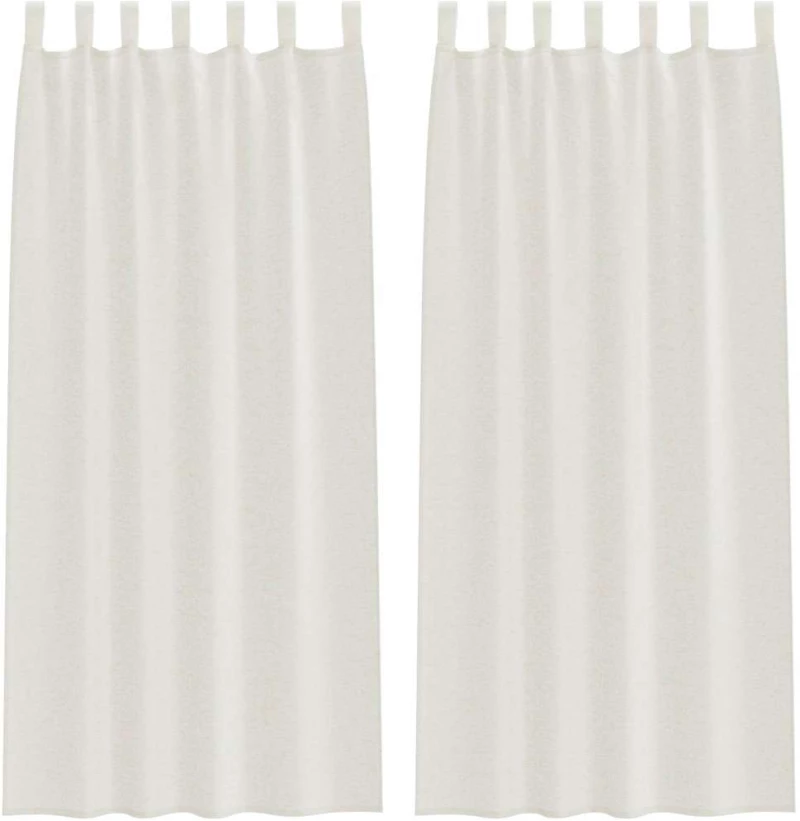 vidaXL Κουρτίνες με κουρτίνες 2 pcs Κρεμ 140 x 225 cm Πολυεστέρας