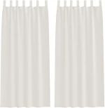 vidaXL Κουρτίνες με κουρτίνες 2 pcs Κρεμ 140 x 225 cm Πολυεστέρας