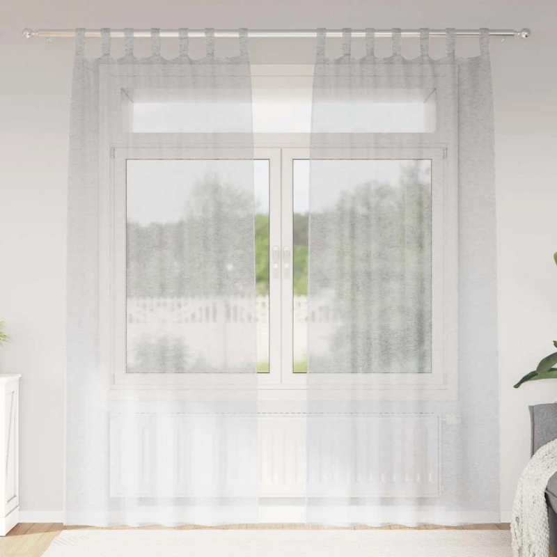 vidaXL Κουρτίνες 2 pcs Ανοιχτό γκρι 140 x 260 εκ. Πολυεστέρας