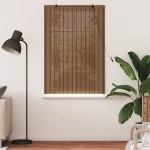 vidaXL Ρολό Παραθύρου με κουρτίνες Καφέ 100 x 160 cm Μπαμπού