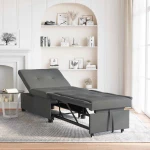vidaXL Καναπές κρεβάτι 3 σε 1 - Σχεδιασμός pull-out, σκούρο γκρι ύφασμα