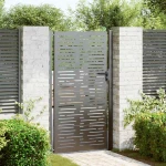 vidaXL Πύλη Κήπου Μαύρο 105 x 200 cm Ατσάλι με Επικάλυψη Πούδρας