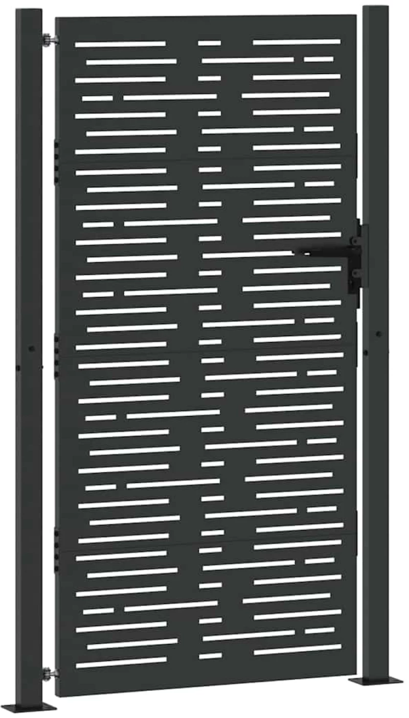 vidaXL Πύλη Κήπου Μαύρο 105 x 200 cm Ατσάλι με Επικάλυψη Πούδρας