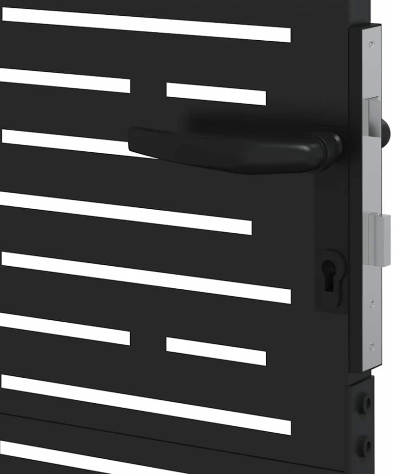 vidaXL Πύλη Κήπου Μαύρο 105 x 200 cm Ατσάλι με Επικάλυψη Πούδρας