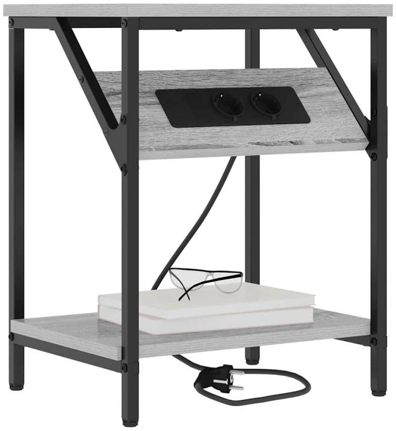 vidaXL Κομοδίνο Γκρι sonoma 38 x 30 x 48 εκ. Επεξεργασμένο ξύλο