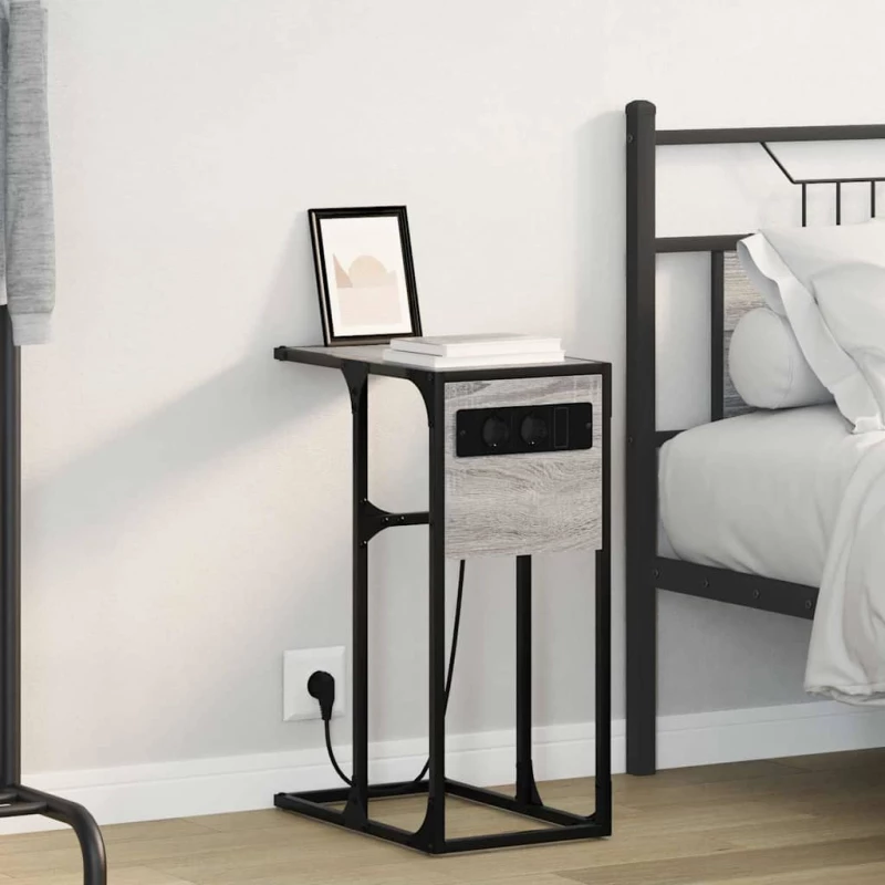 vidaXL Κομοδίνο Γκρι sonoma 41.5 x 26 x 60.5 εκ Επεξεργασμένο ξύλο
