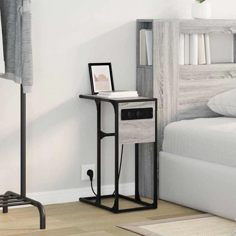 vidaXL Κομοδίνο Γκρι sonoma 41.5 x 26 x 60.5 εκ Επεξεργασμένο ξύλο