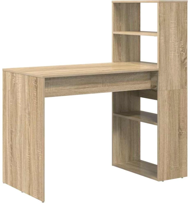vidaXL Γραφείο με Αποθήκευση Καρυδιά Sonoma 113x54x120 εκ. Κατασκευασμένο Ξύλο