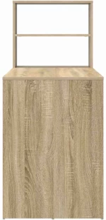 vidaXL Γραφείο με Αποθήκευση Καρυδιά Sonoma 113x54x120 εκ. Κατασκευασμένο Ξύλο