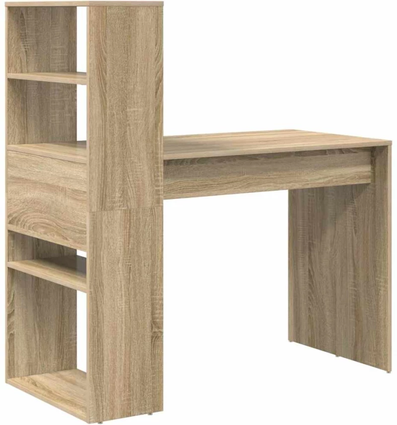 vidaXL Γραφείο με Αποθήκευση Καρυδιά Sonoma 113x54x120 εκ. Κατασκευασμένο Ξύλο