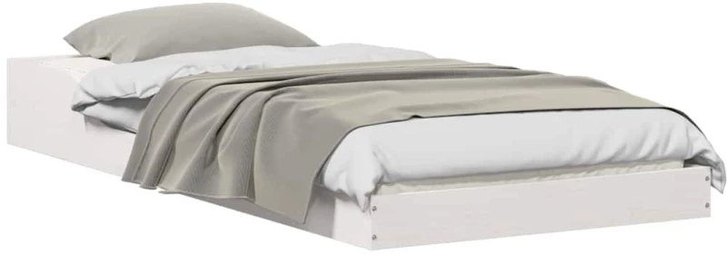 vidaXL Σκελετός Κρεβατιού Λευκό 75 x 190 cm Μασίφ ξύλο πεύκου
