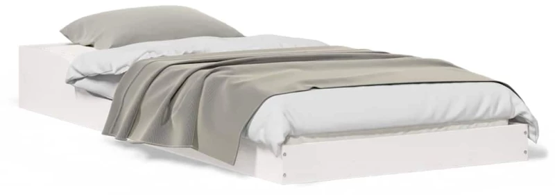 vidaXL Σκελετός Κρεβατιού Λευκό 75 x 190 cm Μασίφ ξύλο πεύκου