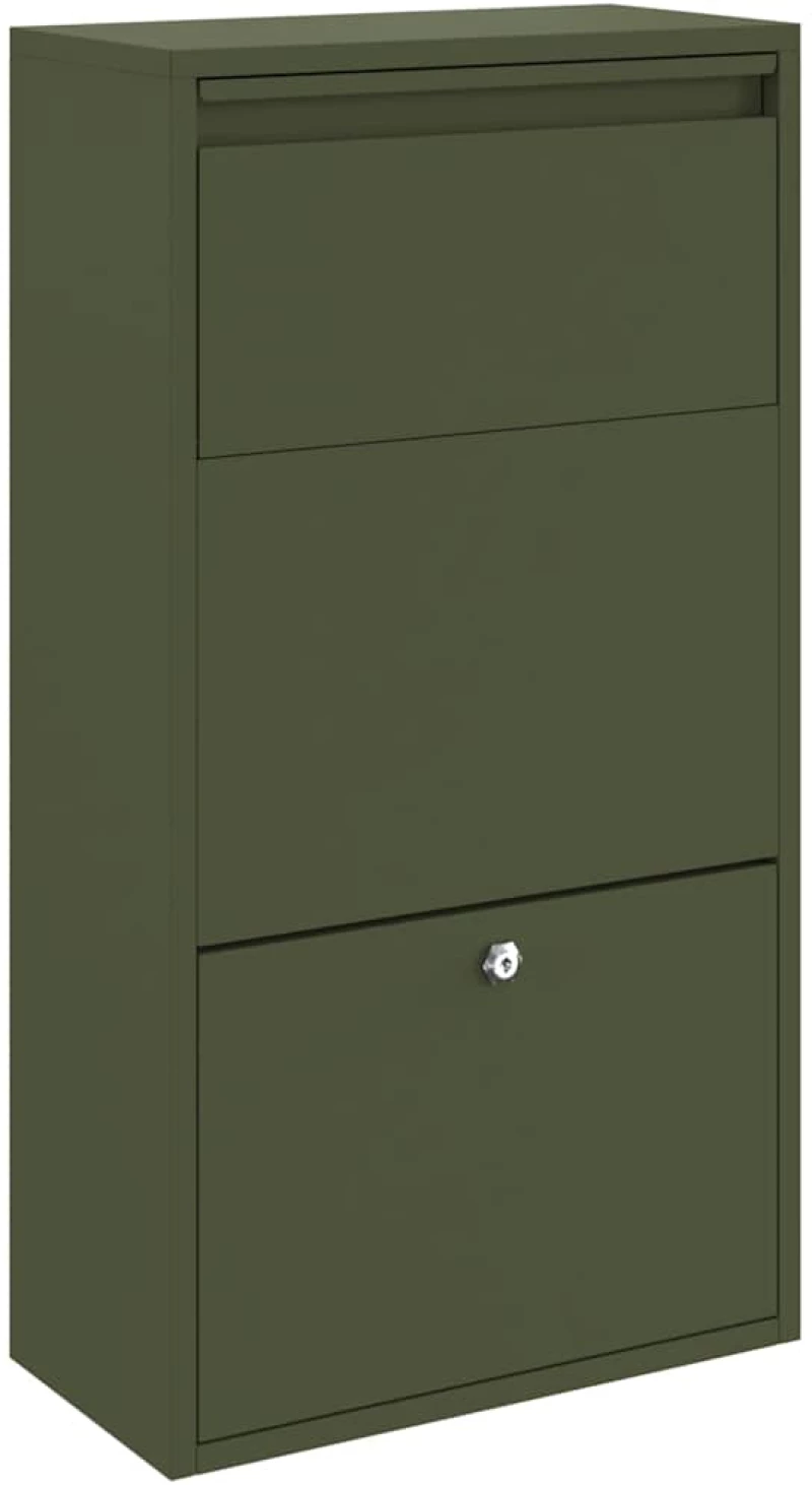 vidaXL Γραμματοκιβώτιο Πακέτων Ελιά 44x22x82 εκ. Χάλυβας