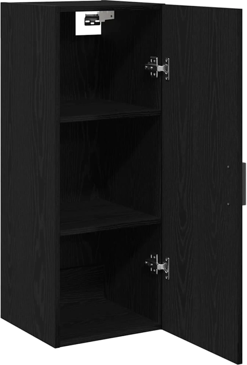 vidaXL Ντουλάπι Τοίχου Μαύρο Δρυς 34,5x34x90 εκ. από Τεχνητό Ξύλο