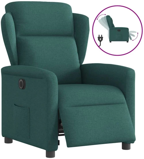 vidaXL Πολυθρόνα Ανακλινόμενη Ηλεκτρική Πράσινο Υφασμάτινη