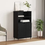 vidaXL Highboard με ράφι Μαύρο 60 x 36 x 110 εκ Επεξεργασμένο ξύλο