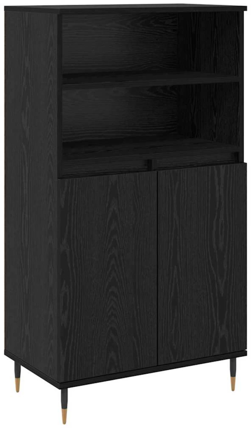 vidaXL Highboard με ράφι Μαύρο 60 x 36 x 110 εκ Επεξεργασμένο ξύλο