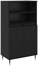 vidaXL Highboard με ράφι Μαύρο 60 x 36 x 110 εκ Επεξεργασμένο ξύλο