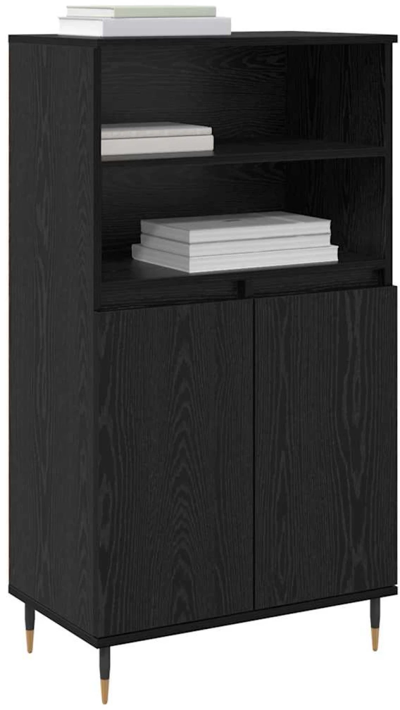 vidaXL Highboard με ράφι Μαύρο 60 x 36 x 110 εκ Επεξεργασμένο ξύλο