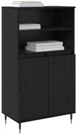 vidaXL Highboard με ράφι Μαύρο 60 x 36 x 110 εκ Επεξεργασμένο ξύλο