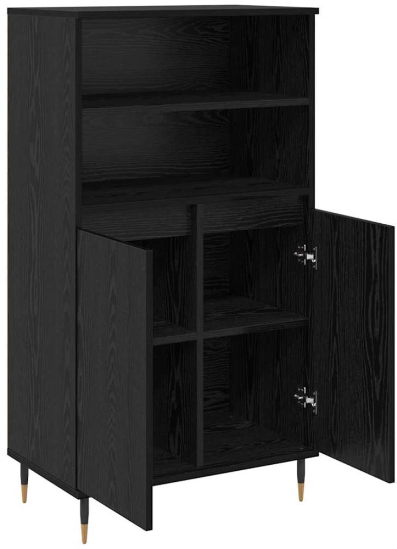 vidaXL Highboard με ράφι Μαύρο 60 x 36 x 110 εκ Επεξεργασμένο ξύλο