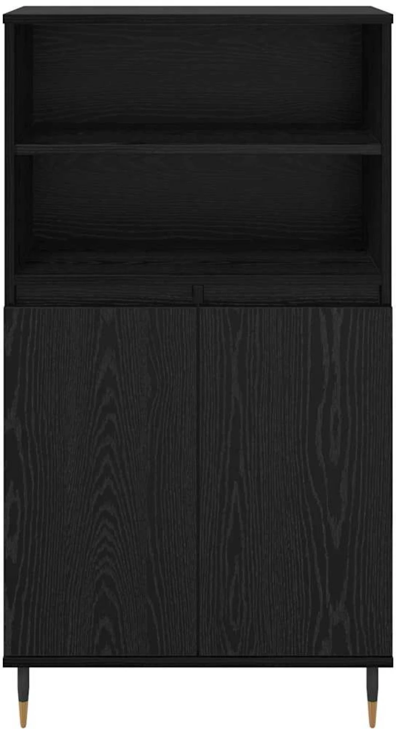 vidaXL Highboard με ράφι Μαύρο 60 x 36 x 110 εκ Επεξεργασμένο ξύλο