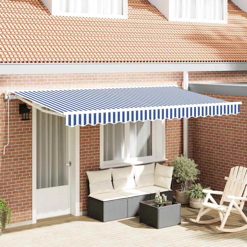 vidaXL Σκηνίτσα Αναδιπλούμενη Μπλε και άσπρο 350x200 εκ