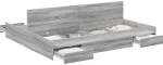 vidaXL Κρεβάτι με αποθηκευτικό χώρο Γκρι sonoma 180 x 200 cm