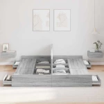 vidaXL Κρεβάτι με αποθηκευτικό χώρο Γκρι sonoma 180 x 200 cm