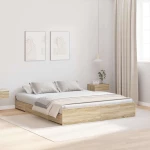 vidaXL Κρεβάτι με αποθηκευτικό χώρο Sonoma Δρυς 160 x 200 cm