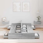 vidaXL Κρεβάτι Αποθήκευσης Γκρι Σοναμά Γκρι sonoma 120 x 190 cm