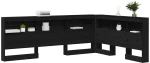 vidaXL Κεφαλάρι Αποθήκης με ράφι Μαύρη δρυς 135 cm Επεξεργασμένο ξύλο