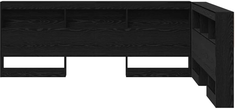 vidaXL Κεφαλάρι Αποθήκης με ράφι Μαύρη δρυς 135 cm Επεξεργασμένο ξύλο