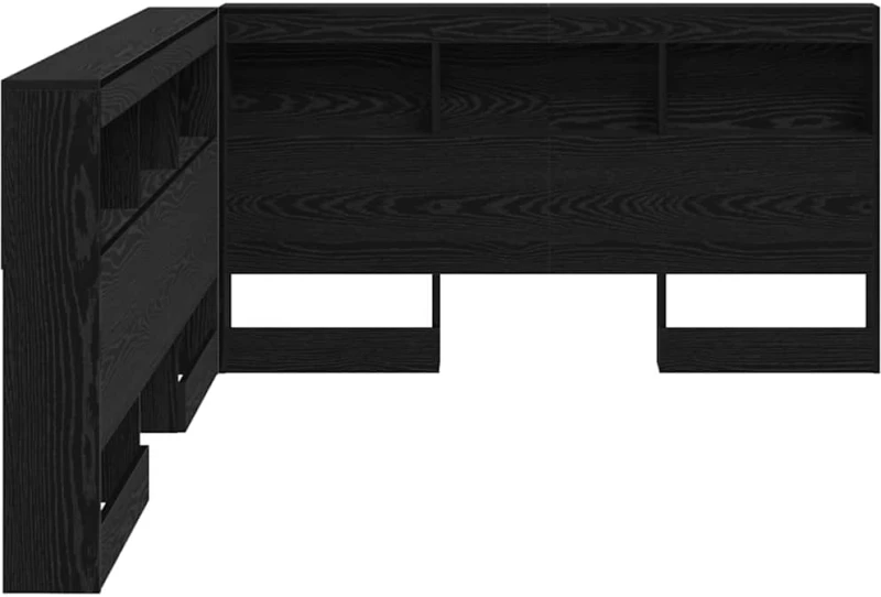 vidaXL Κεφαλάρι Αποθήκης με ράφι Μαύρη δρυς 135 cm Επεξεργασμένο ξύλο
