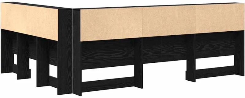vidaXL Κεφαλάρι Αποθήκης με ράφι Μαύρη δρυς 135 cm Επεξεργασμένο ξύλο