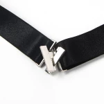 Black Adjustable Buckles Elastic Leg Rings