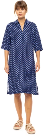Γυναικείο Beachdress Pink Label - Φόρεμα - BLUE AZURE - Viscose - 3/4 Μανίκι