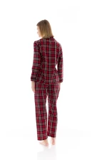 Γυναικεία Πυτζάμα Pink Label - Σεμιζιέ - Κόκκινο καρό - Cotton - Regular Fit